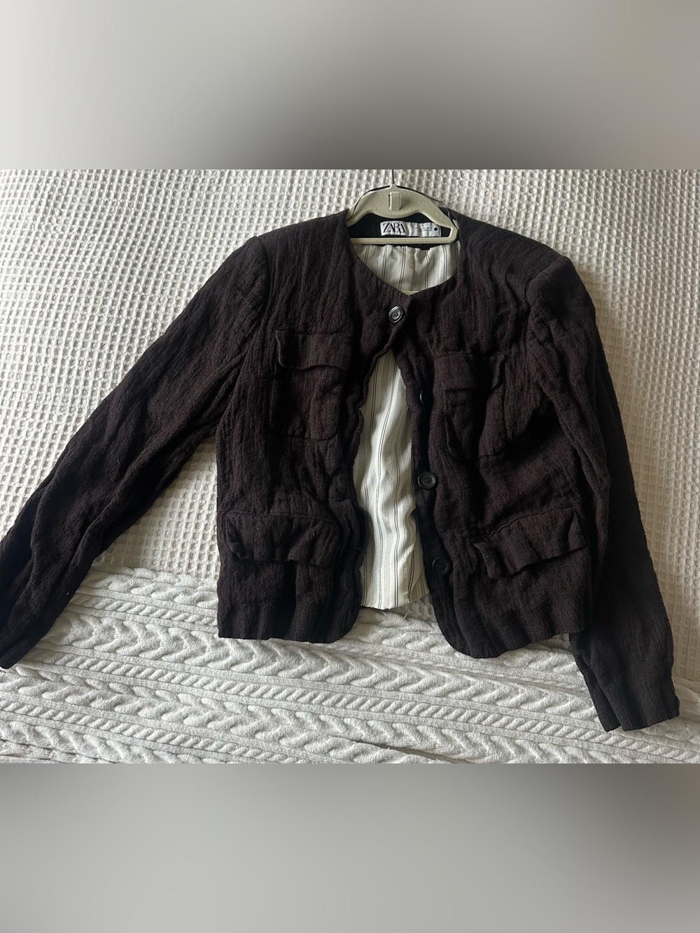 Zara Dark Brown Wool Blazer